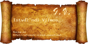 Istvándi Vilmos névjegykártya